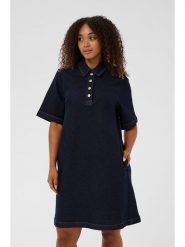 Kaffe Sukienka dżinsowa w kolorze granatowym rozmiar: 34. Niebieskie sukienki damskie Kaffe, na co dzień, bez wzorów, bez kołnierzyka, bez ramiączek, midi, proste. Za 173.99 zł.