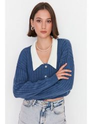 Trendyol Kardigan w kolorze niebieskim rozmiar: M. Niebieskie kardigany damskie Trendyol, m, bez wzorów. Za 78.99 zł.