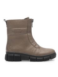 Rieker Botki X3452-24 Beżowy. Brązowe botki damskie Rieker, z syntetyku, bez obcasa, na płaskiej podeszwie, bez zapięcia. Za 233.99 zł.
