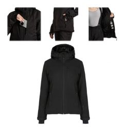 Kurtka narciarska damska KADVA Edge X Jacket. Czarne kurtki damskie KADVA, na zimę, bez wzorów, bez kaptura. Za 249.99 zł.