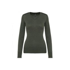 Damski sweter v-neck Kariban. Szare swetry klasyczne damskie KARIBAN, na zimę, bez kołnierzyka. Za 139.00 zł.
