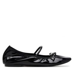 Baleriny DKNY. Czarne baleriny damskie DKNY, bez wzorów, bez obcasa. Za 299.99 zł.