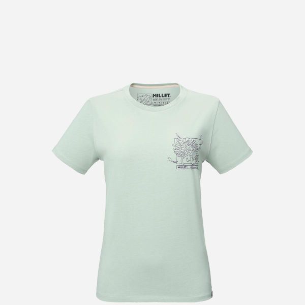 Koszulka damska turystyczna MILLET Cimaï Collab Ts Ss W. Białe topy sportowe damskie Millet, m, bez wzorów, z bawełny, bez ramiączek. Za 179.00 zł.