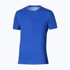 Koszulka do biegania męska Mizuno Trail Graphic Tee. Niebieskie t-shirty sportowe męskie Mizuno, m, z materiału, bez ramiączek, do biegania. Za 329.99 zł.