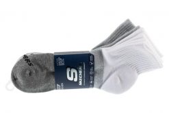 Skarpetki sportowe męskie 3pk Mens Qtr Colorbloc Socks. Szare skarpetki męskie Skechers, bez wzorów, z bawełny. Za 69.99 zł.