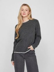 Vero Moda Sweter "Hefna" w kolorze antracytowym rozmiar: XL. Czarne swetry klasyczne damskie Vero Moda, xl, bez kołnierzyka. Za 118.84 zł.