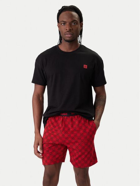 HUGO Piżama Aaron 50556777 Czerwony Regular Fit. Czerwone piżamy męskie Hugo, l, bez wzorów, z bawełny, bez ramiączek. Za 499.99 zł.