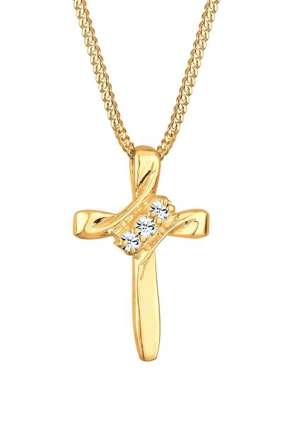 Elli Krzyż damski z kryształami w srebrze próby 925 Sterling Silver Naszyjniki 1 ct Damski. Szare naszyjniki damskie Elli, srebrne. Za 193.99 zł.