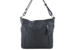 Worek skórzany BARBERINI'S czarny 861-1. Czarne shopper bag damskie Barberinis, bez wzorów, ze skóry, na ramię, duże, bez dodatków. Za 239.99 zł.