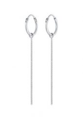 Elli Damskie kolczyki kreole wiszące z łańcuszkiem zawieszka Minimal Trend srebro 925 Sterling Silver Kolczyki 1 ct. Szare kolczyki damskie Elli, srebrne. Za 118.99 zł.