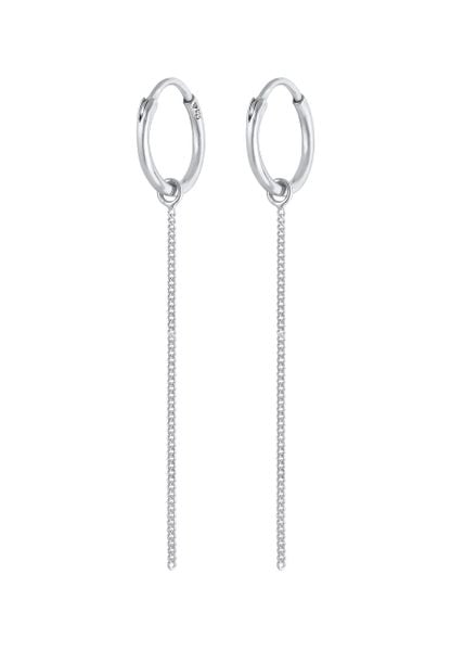 Elli Damskie kolczyki kreole wiszące z łańcuszkiem zawieszka Minimal Trend srebro 925 Sterling Silver Kolczyki 1 ct. Szare kolczyki damskie Elli, srebrne. Za 118.99 zł.