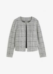 Kardigan z mieszanki bawełny. Czarne kardigany damskie bonprix, bez wzorów, z bawełny. Za 142.99 zł.