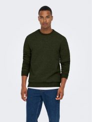 Only & Sons Bluza 22018683 Zielony Regular Fit. Zielone bluzy bez kaptura męskie Only & Sons, m, z bawełny. Za 79.99 zł.