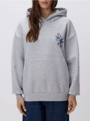 Bluza z haftowanym wzorem - jasnoszary. Szare bluzy bez kaptura damskie Reserved, l, z bawełny. Za 179.99 zł.
