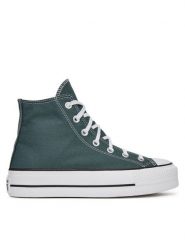 Converse Trampki Chuck Taylor All Star Lift Platform A12596C Zielony. Zielone trampki i tenisówki damskie Converse, bez wzorów, z materiału. Za 269.99 zł.