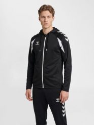 Bluza dresowa z kapturem Hummel Core 2.0. Białe bluzy sportowe męskie HUMMEL, bez wzorów, z dresówki, bez kołnierzyka, bez ramiączek. Za 266.00 zł.