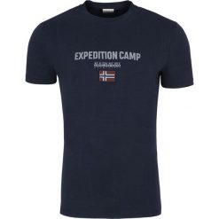 T-shirt Napapijri. Białe t-shirty męskie Napapijri, m, bez wzorów, z jeansu, bez kołnierzyka. Za 89.00 zł.