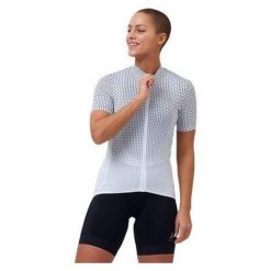 Koszulka rowerowa damska Odlo Stand-up collar ZEROWEIGHT rozpinana. Białe bluzki sportowe damskie Odlo, m, bez wzorów, bez ramiączek. W wyprzedaży za 366.55 zł.