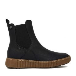 Sztyblety Go Soft. Czarne botki damskie GO SOFT, bez obcasa, na płaskiej podeszwie, bez zapięcia. Za 179.99 zł.