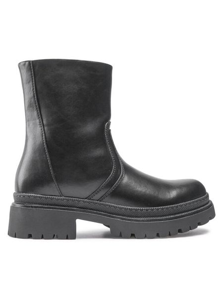 Jenny Fairy Botki WS5680-15 Czarny. Czarne botki damskie Jenny Fairy, ze skóry, bez obcasa, na płaskiej podeszwie, bez zapięcia. Za 179.99 zł.