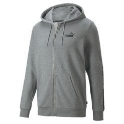 Bluza z kapturem Puma ESS Tape, Mężczyźni. Szare bluzy sportowe męskie Puma, bez wzorów, z bawełny, sportowe, bez kołnierzyka, bez ramiączek. Za 290.00 zł.