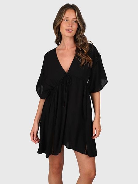 Brunotti Tunika "Tunya" w kolorze czarnym rozmiar: L. Czarne tuniki damskie BRUNOTTI, l, bez wzorów, z wiskozy, z asymetrycznym kołnierzem, bez ramiączek. Za 95.69 zł.