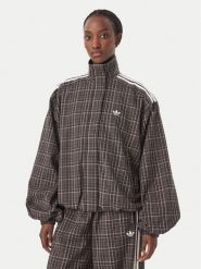 Adidas Bluza Blousy Check Track Top LG3953 Brązowy Regular Fit. Brązowe topy sportowe damskie Adidas, m, bez wzorów, z syntetyku, bez ramiączek. Za 369.99 zł.