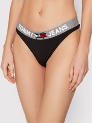 Tommy Jeans Stringi UW0UW02823 Czarny. Czarne stringi damskie Tommy Jeans, xl, bez wzorów, z bawełny. Za 79.99 zł.