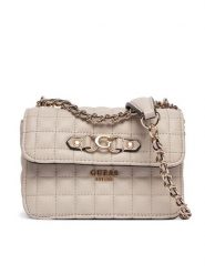 Guess Torebka Nadira Mini HWQG84 24780 Beżowy. Brązowe torebki klasyczne damskie Guess, z aplikacjami, ze skóry, wizytowe, bez kołnierzyka, bez ramiączek. Za 469.99 zł.