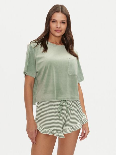 Hunkemöller Koszulka piżamowa 206518 Zielony Relaxed Fit. Zielone koszule nocne damskie Hunkemöller, bez wzorów, z syntetyku. Za 69.99 zł.