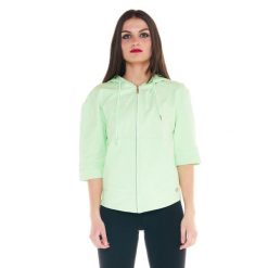 Damska bluza basic 3/4. Zielone bluzy bez kaptura damskie LEONE 1947 APPAREL, l, bez wzorów, z tkaniny, bez ramiączek, bez kaptura. W wyprzedaży za 167.70 zł.
