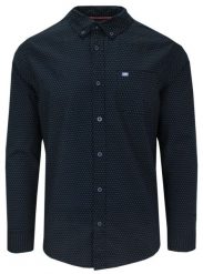 Koszula Casualowa, Granatowa z Kiszonką, Bawełniana, Długi Rękaw -PAKO JEANS. Niebieskie koszule męskie Pako Jeans, m, bez wzorów, z bawełny, bez kołnierzyka, bez ramiączek. Za 169.00 zł.