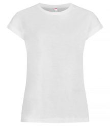 Clique Fashion Top Women Koszulka damska modny krój, luźny fason. Białe t-shirty damskie CLIQUE, xl, bez wzorów, z bawełny, bez kołnierzyka. Za 110.06 zł.