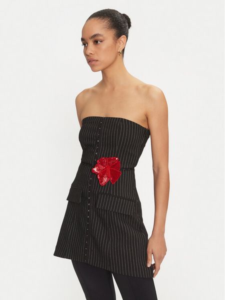 ROTATE Tunika Savannah 1130932470 Czarny Slim Fit. Czarne tuniki damskie ROTATE, bez wzorów, z wiskozy, bez kołnierzyka, bez ramiączek. Za 649.00 zł.