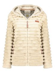 Geographical Norway Kurtka polarowa "Trebelle" w kolorze kremowym rozmiar: M. Brązowe kurtki damskie Geographical Norway, m, bez wzorów, z polaru, bez kaptura. Za 196.70 zł.