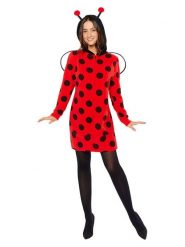 Amscan Sukienka kostiumowa "Ladybug" w kolorze czerwono-czarnym rozmiar: S/M. Czarne sukienki damskie AMSCAN, na karnawał, m, z aplikacjami, bez kołnierzyka, bez ramiączek. Za 78.99 zł.