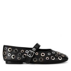Baleriny Badura. Czarne baleriny damskie Badura, bez wzorów, bez obcasa. Za 249.99 zł.