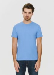 PAKO LORENTE – Bawełniany niebieski t-shirt z okrągłym dekoltem. Niebieskie t-shirty męskie Pako Lorente, xxl, bez wzorów, z bawełny, bez kołnierzyka. Za 49.99 zł.