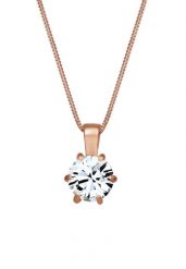 Elli Damski łańcuszek pancerka soliter mieniący się kryształami w srebrze próby 925 Sterling Silver Naszyjniki 1 ct. Szare naszyjniki damskie Elli, srebrne. Za 263.99 zł.