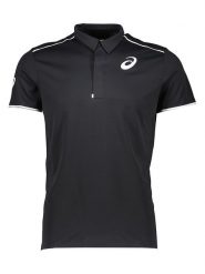 Asics Sportowa koszulka polo "Get Cool" w kolorze czarnym rozmiar: S. Czarne koszulki polo męskie Asics, s, z materiału, bez ramiączek, outdoorowe. Za 61.46 zł.
