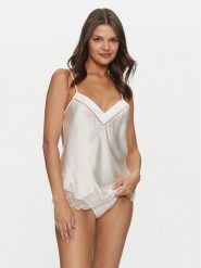 Simone Pérèle Koszulka piżamowa Nocturne 17F900 Écru Comfort Fit. Koszule nocne damskie SIMONE PERELE, bez wzorów, z jedwabiu. Za 249.99 zł.
