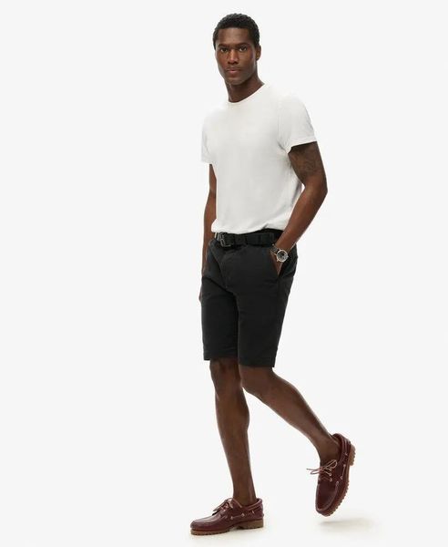 Superdry Vintage International Chino Shorts slim 100% bawełna – Washed Black. Czarne szorty męskie Superdry., bez wzorów, z bawełny, klasyczne. Za 279.65 zł.