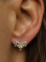 Les Favorites Pozłacane kolczyki-wkrętki z cyrkoniami rozmiar: onesize. Zielone kolczyki damskie Les Favorites, z cyrkonią, pozłacane. Za 108.99 zł.