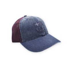 Czapka baseballowa unisex Barcelona. Niebieskie czapki męskie FC Barcelona, bez wzorów, sportowe. W wyprzedaży za 111.78 zł.