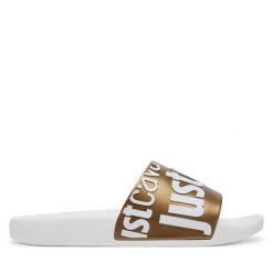 Klapki Just Cavalli. Żółte klapki damskie Just Cavalli, bez wzorów, bez obcasa. Za 249.99 zł.