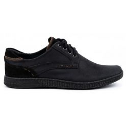 KOMODO Buty męskie Casual 848 czarne. Czarne buty sportowe na co dzień męskie na jesień, z jeansu, bez zapięcia. Za 367.89 zł.