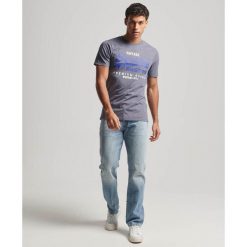 Klasyczny T-shirt Superdry Vintage Logo Heritage. Niebieskie t-shirty męskie Superdry., m, bez wzorów, bez kołnierzyka. W wyprzedaży za 156.95 zł.