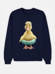 WOOOP Bluza "Duck" w kolorze granatowym rozmiar: S. Niebieskie bluzy bez kaptura damskie Wooop, s, z bawełny. Za 95.69 zł.