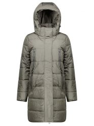 Geographical Norway Płaszcz zimowy "Claudine" w kolorze khaki rozmiar: L. Brązowe płaszcze damskie Geographical Norway, na zimę, l, bez wzorów, z puchu. Za 279.11 zł.