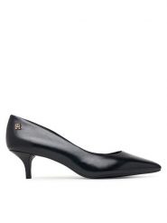 Tommy Hilfiger Czółenka Kitten Heel Court Leather Shoe FW0FW09526 Czarny. Czarne czółenka damskie Tommy Hilfiger, bez wzorów, bez obcasa. Za 529.99 zł.